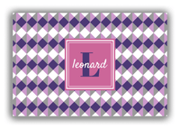 Thumbnail for Personalized Geo Squared Canvas Wrap & Photo Print - Purple with Square Nameplate - Front View