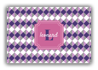 Thumbnail for Personalized Geo Squared Canvas Wrap & Photo Print - Purple with Stamp Nameplate - Front View