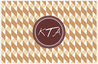 Thumbnail for Personalized Geo Squared Placemat - Light Brown and Champagne - Brown Circle Frame -  View