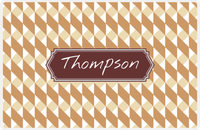 Thumbnail for Personalized Geo Squared Placemat - Light Brown and Champagne - Brown Decorative Rectangle Frame -  View