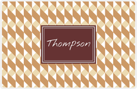 Thumbnail for Personalized Geo Squared Placemat - Light Brown and Champagne - Brown Rectangle Frame -  View