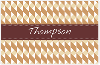 Thumbnail for Personalized Geo Squared Placemat - Light Brown and Champagne - Brown Ribbon Frame -  View
