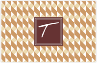 Thumbnail for Personalized Geo Squared Placemat - Light Brown and Champagne - Brown Square Frame -  View