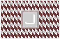 Thumbnail for Personalized Geo Squared Placemat - Brown and Light Grey - Light Grey Square Frame -  View