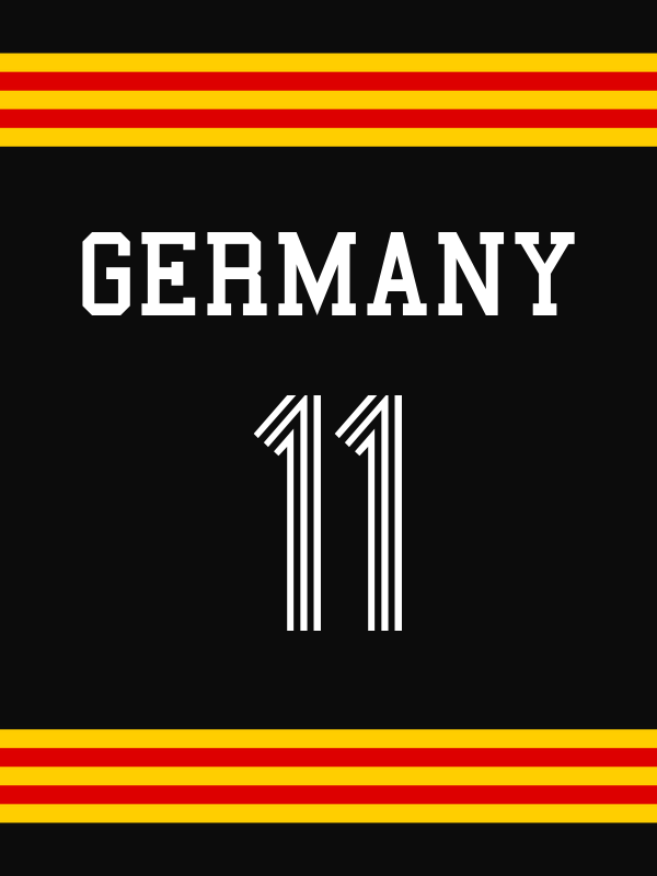 Personalized Germany Jersey Number T-Shirt - Double Stripe - Decorate View