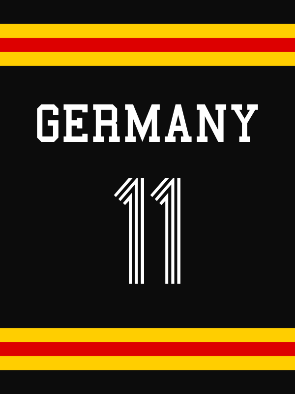 Personalized Germany Jersey Number T-Shirt - Single Stripe - Decorate View