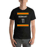 Thumbnail for Personalized Germany Jersey Number T-Shirt - Single Stripe - Shirt View