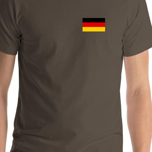 Germany Flag T-Shirt - Brown - Shirt Close-Up View