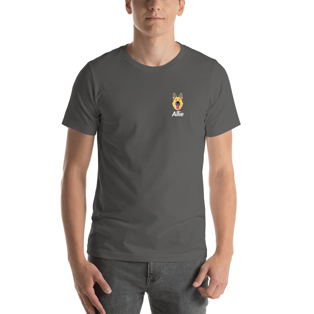 Personalized German Shepherd T-Shirt - Grey - Shirt View