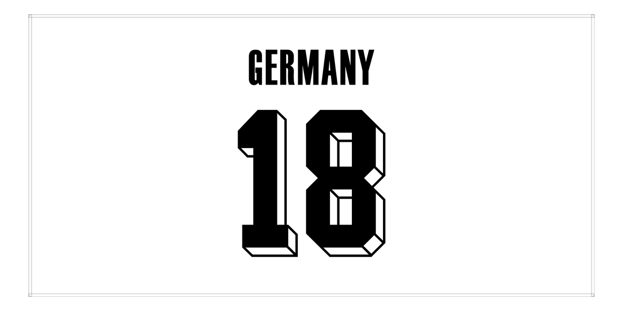 Personalized Germany Jersey Number Beach Towel - White - Front View