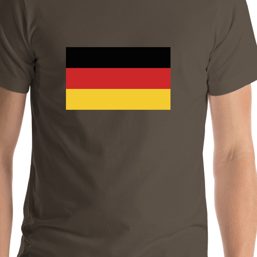 Germany Flag T-Shirt - Brown - Shirt Close-Up View