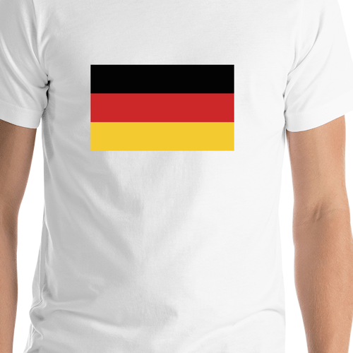 Germany Flag T-Shirt - White - Shirt Close-Up View