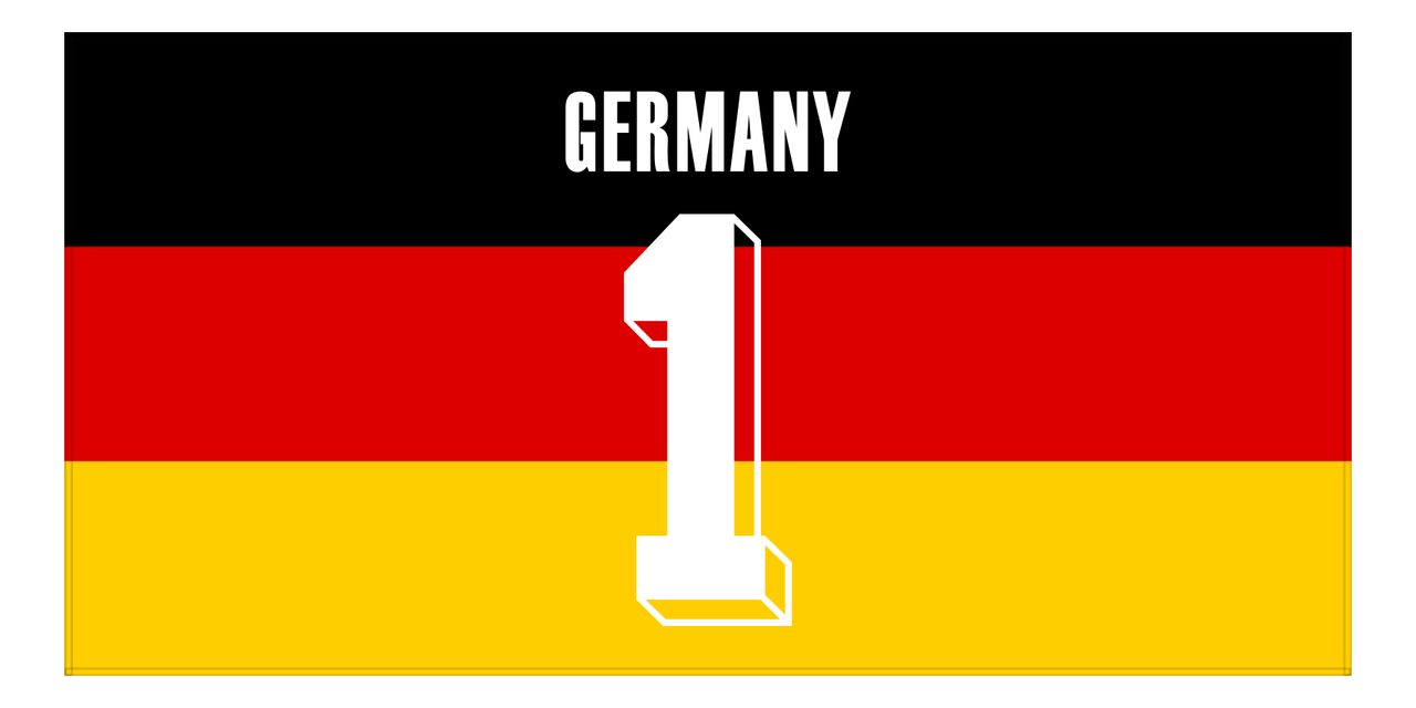 Personalized Germany Jersey Number Beach Towel - Front View