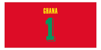 Thumbnail for Personalized Ghana Jersey Number Beach Towel - Red - Front View