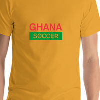 Thumbnail for Ghana Soccer T-Shirt - Yellow - Shirt Close-Up View
