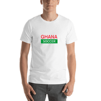 Thumbnail for Ghana Soccer T-Shirt - White - Shirt View