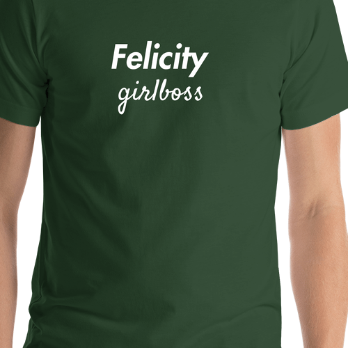 Personalized Girlboss T-Shirt - Forest - Shirt Close-Up View