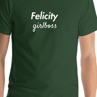 Thumbnail for Personalized Girlboss T-Shirt - Forest - Shirt Close-Up View