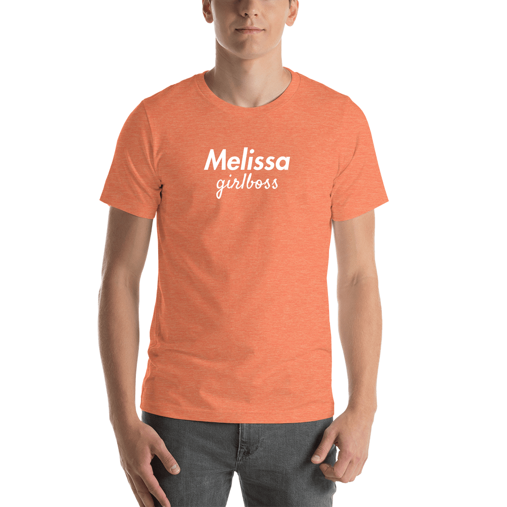 Personalized Girlboss T-Shirt - Heather Orange - Shirt View