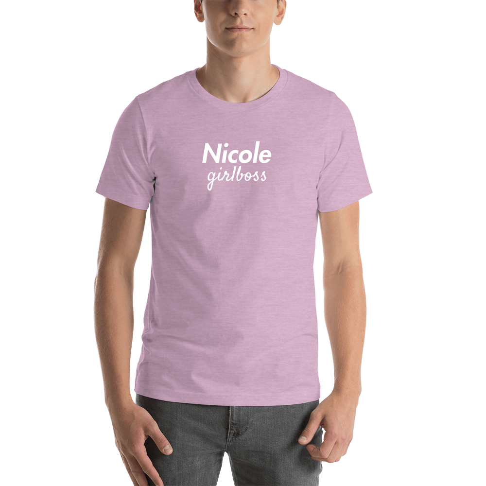 Personalized Girlboss T-Shirt - Heather Prism Lilac - Shirt View