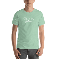 Thumbnail for Personalized Girlboss T-Shirt - Heather Prism Mint - Shirt View