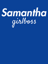 Thumbnail for Personalized Girlboss T-Shirt - Heather True Royal - Decorate View