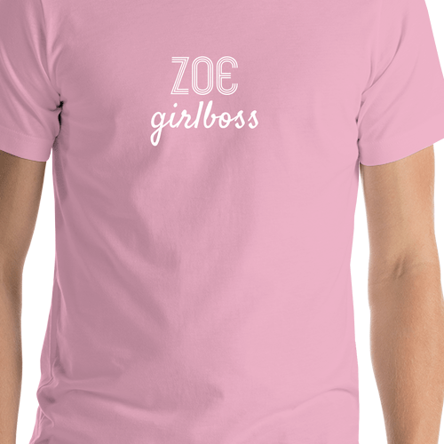 Personalized Girlboss T-Shirt - Lilac - Shirt Close-Up View