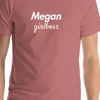 Thumbnail for Personalized Girlboss T-Shirt - Mauve - Shirt Close-Up View
