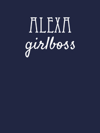 Thumbnail for Personalized Girlboss T-Shirt - Navy Blue - Decorate View