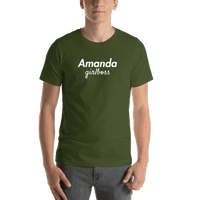 Thumbnail for Personalized Girlboss T-Shirt - Olive - Shirt View