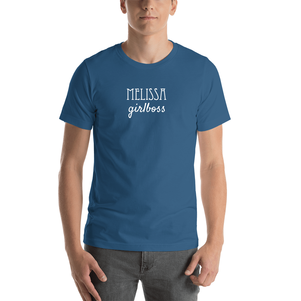 Personalized Girlboss T-Shirt - Steel Blue - Shirt View