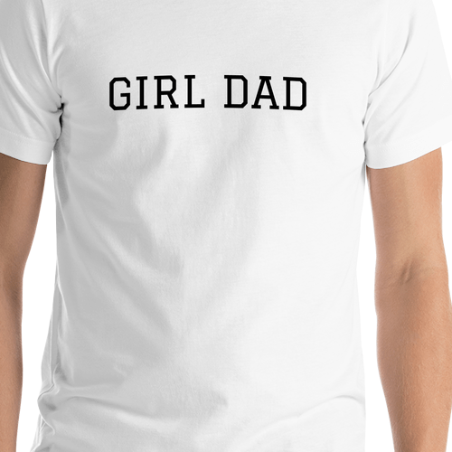 Personalized Girl Dad T-Shirt - White - Shirt Close-Up View