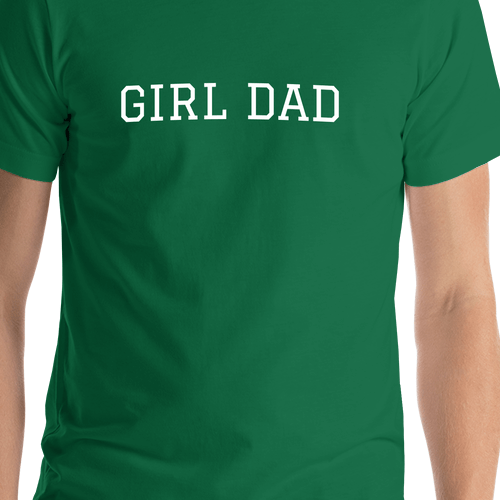 Personalized Girl Dad T-Shirt - Green - Shirt Close-Up View