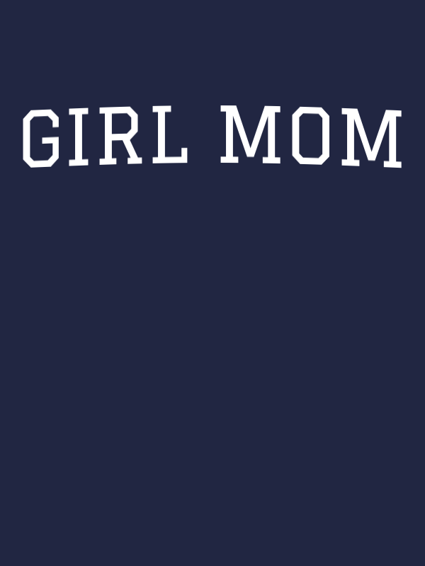 Personalized Girl Mom T-Shirt - Navy Blue - Decorate View