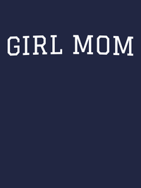 Thumbnail for Personalized Girl Mom T-Shirt - Navy Blue - Decorate View