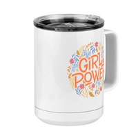 Thumbnail for Girl Power Flowers Coffee Mug Tumbler with Handle (15 oz) - Front Right View