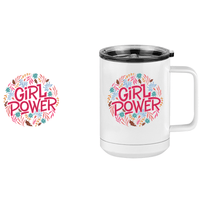 Thumbnail for Girl Power Flowers Coffee Mug Tumbler with Handle (15 oz) - Design View