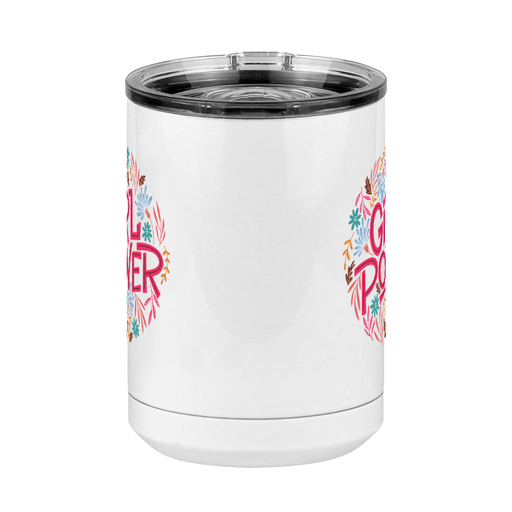 Girl Power Flowers Coffee Mug Tumbler with Handle (15 oz) - Front View