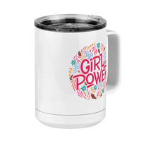 Thumbnail for Girl Power Flowers Coffee Mug Tumbler with Handle (15 oz) - Front Right View