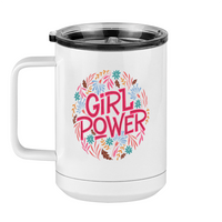 Thumbnail for Girl Power Flowers Coffee Mug Tumbler with Handle (15 oz) - Left View
