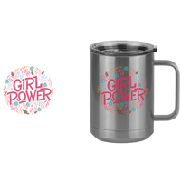 Thumbnail for Girl Power Flowers Coffee Mug Tumbler with Handle (15 oz) - Design View