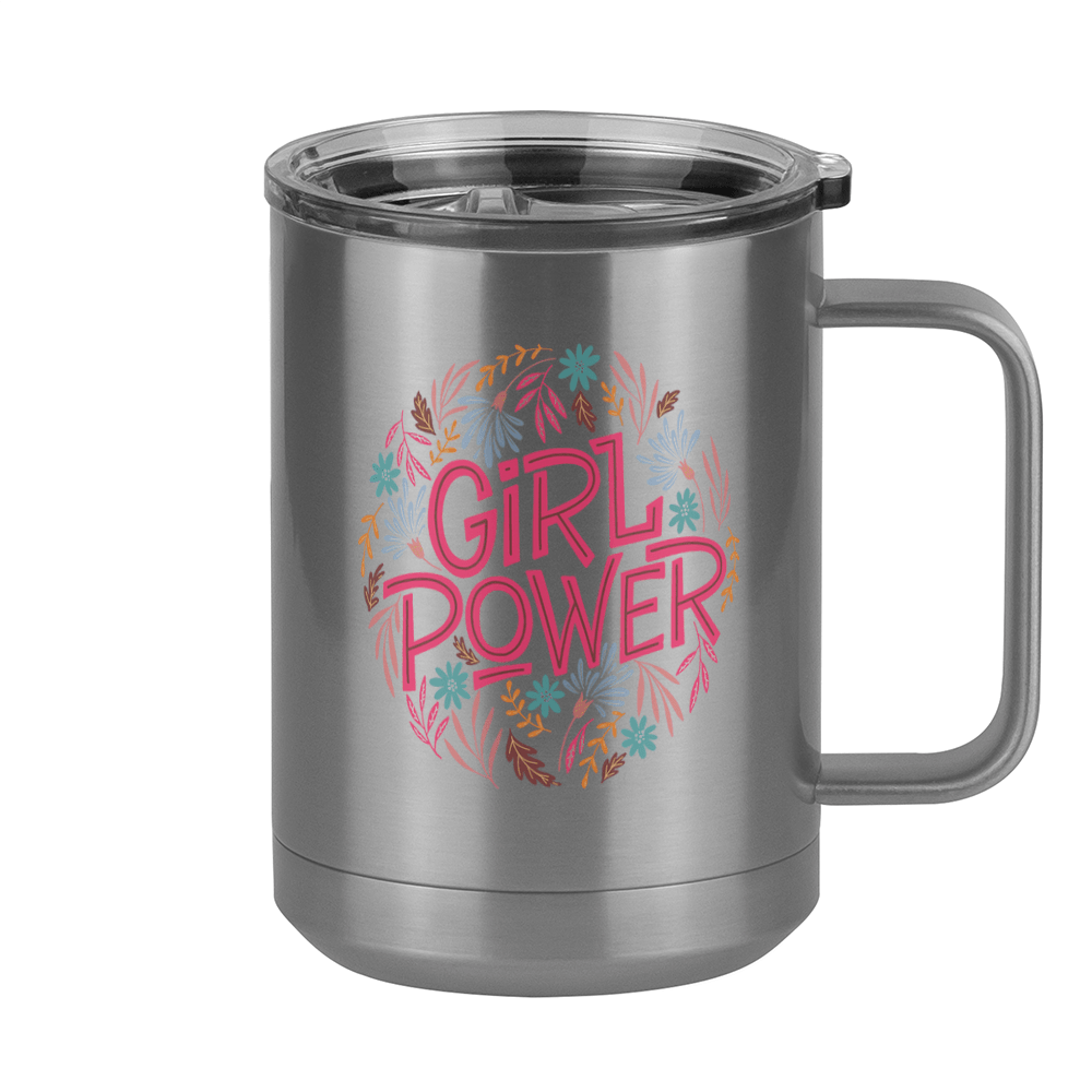 Girl Power Flowers Coffee Mug Tumbler with Handle (15 oz) - Right View