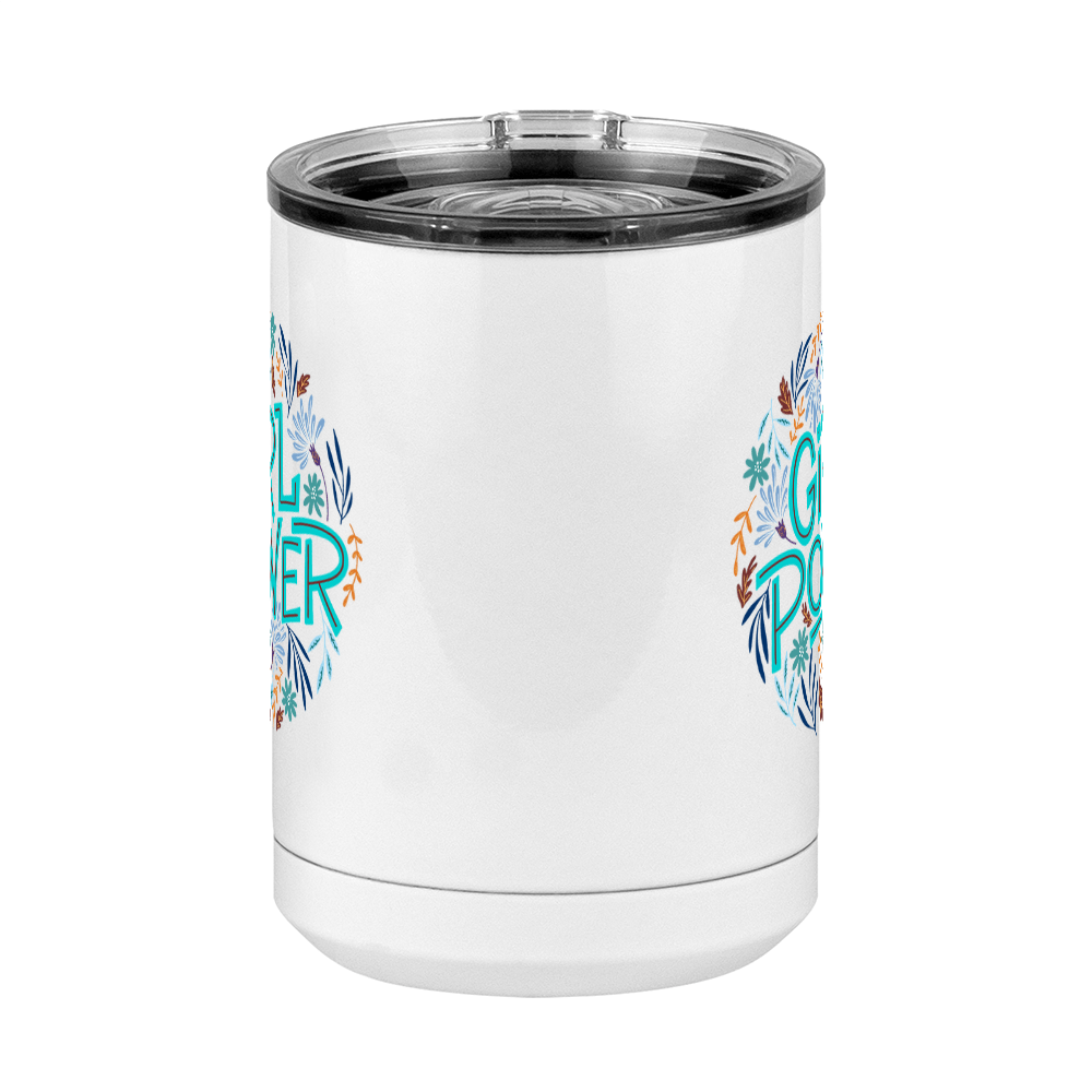 Girl Power Flowers Coffee Mug Tumbler with Handle (15 oz) - Front View
