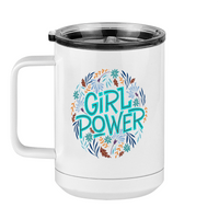 Thumbnail for Girl Power Flowers Coffee Mug Tumbler with Handle (15 oz) - Left View