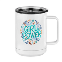 Thumbnail for Girl Power Flowers Coffee Mug Tumbler with Handle (15 oz) - Right View