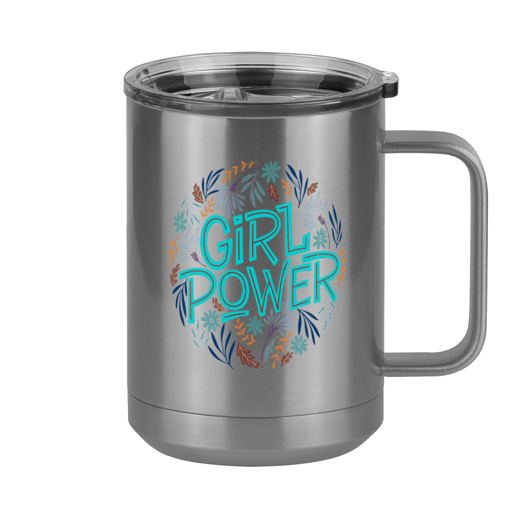 Girl Power Flowers Coffee Mug Tumbler with Handle (15 oz) - Right View
