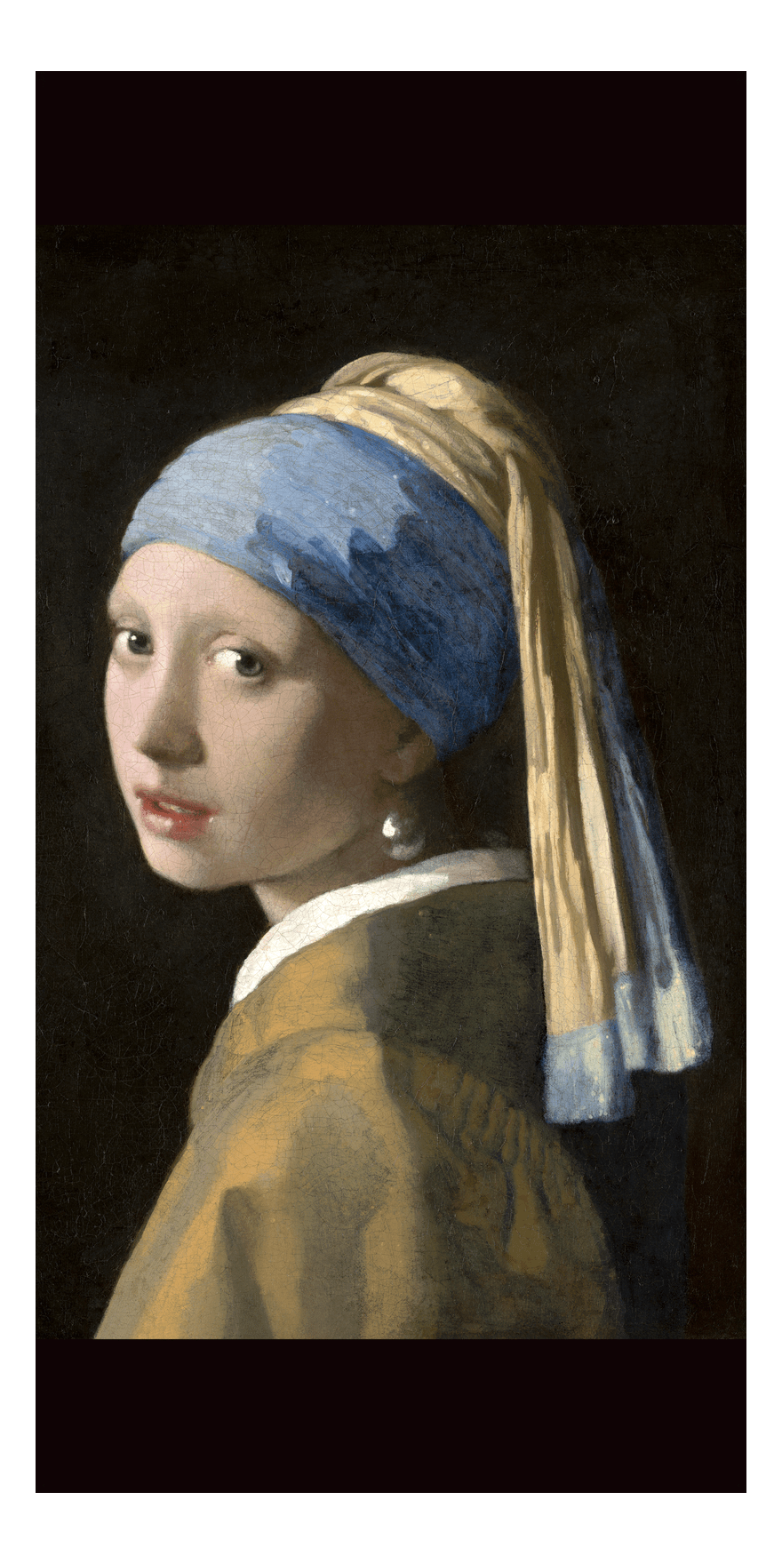 Girl with a Pearl Earring Beach Towel - Johannes Vermeer - Front View
