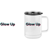 Thumbnail for Glow Up Coffee Mug Tumbler with Handle (15 oz) - TikTok Trends - Design View