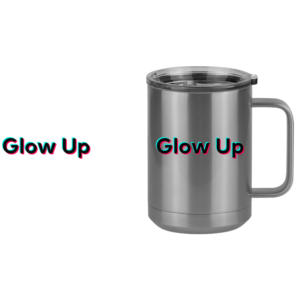 Glow Up Coffee Mug Tumbler with Handle (15 oz) - TikTok Trends - Design View