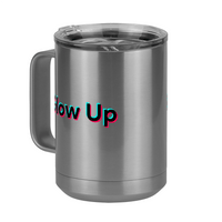 Thumbnail for Glow Up Coffee Mug Tumbler with Handle (15 oz) - TikTok Trends - Front Left View